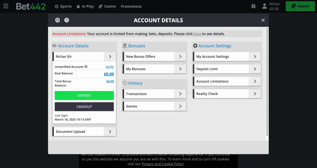 Account details
