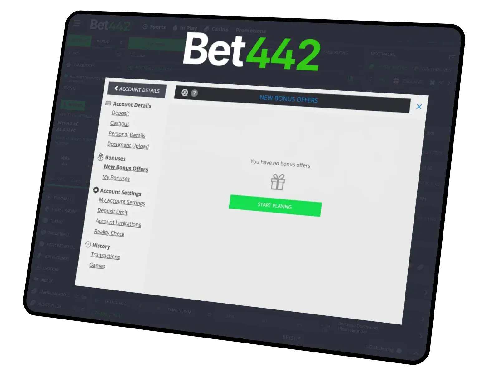 bet442 free bets actication