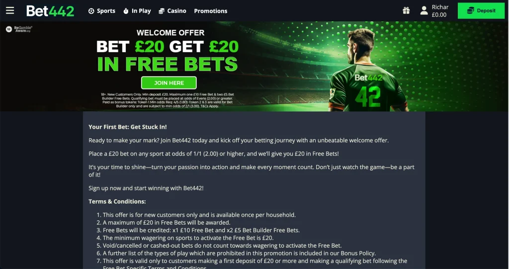 Bet442 welcome offer conditions
