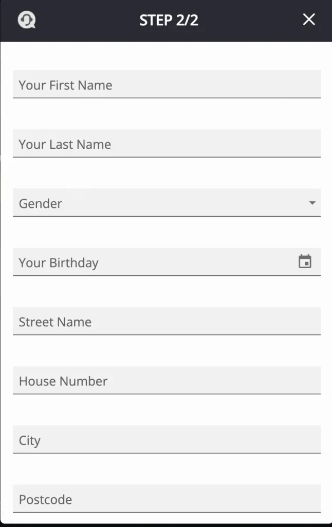 Bet442 Registration step 2